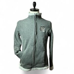 Disneyland‎ Resort Gray Fleece Jacket Full Zip Embroidered Medium